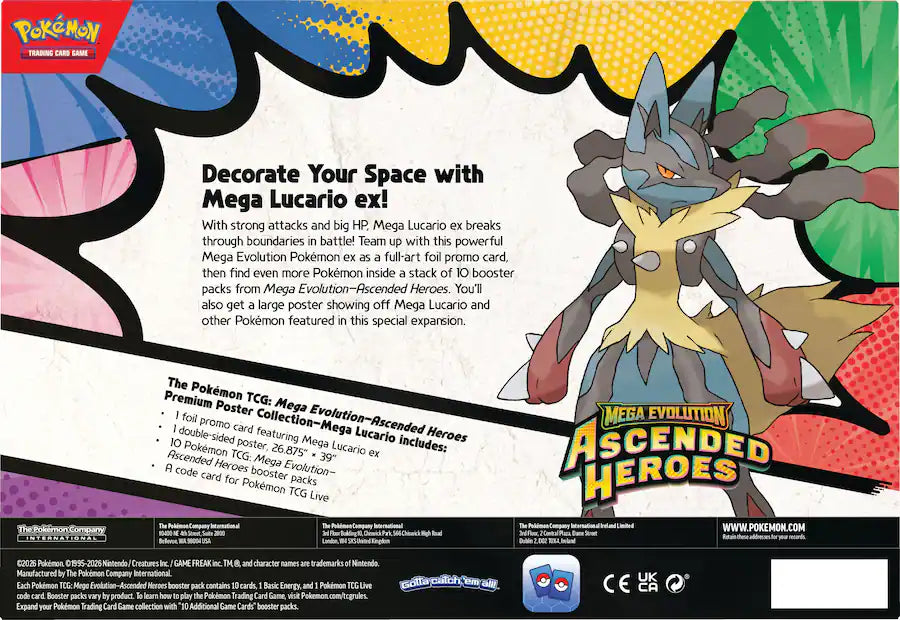 Pokémon - Pokemon ME2.5 Ascended Heroes Premium Poster Collection - Mega Lucario